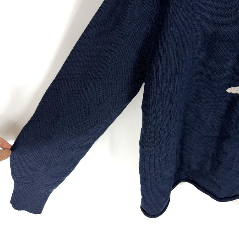 Rachel Antonoff Cosmo Sweater Navy Blue Cotton Cashmere Pullover Womens Sz XXL - Picture 7 of 11